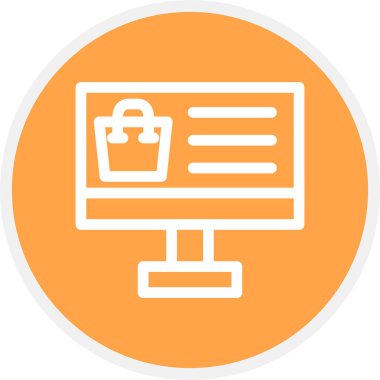 Çevrimiçi Alışveriş Hattı Çemberi Basit Simge, Vektör Resimleri