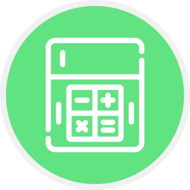 Hesaplayıcı Satır Çemberi Basit Simge, Vektör Resimleri