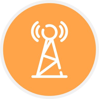 Radyo Yayın Hattı Çemberi Basit Simge, Vektör İllüstrasyonu