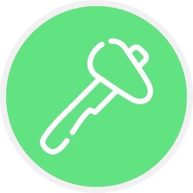 Taş Balta Çizgisi Çemberi Basit Simge, Vektör İllüstrasyonu