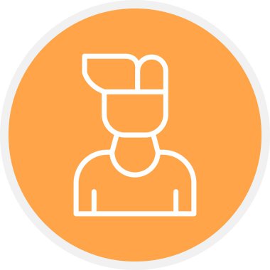 Erkek Satırı Çemberi Basit Simge, Vektör İllüstrasyonu