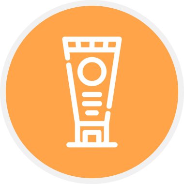 Krem Çizgisi Çemberi Basit Simge, Vektör İllüstrasyonu