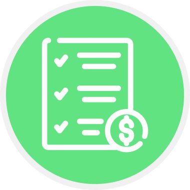 Fiyat Listesi Satır Çemberi Basit Simge, Vektör İllüstrasyonu