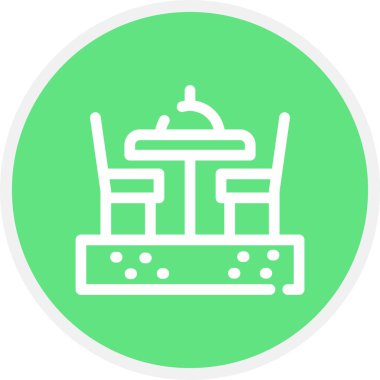 Yemek Masası Çemberi Basit Simge, Vektör Resimleri