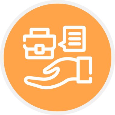 İş Satırı Çemberi Basit Simge, Vektör Resimleri