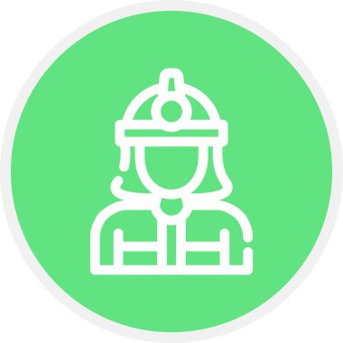 İtfaiyeci Hattı Çemberi Basit Simge, Vektör İllüstrasyonu