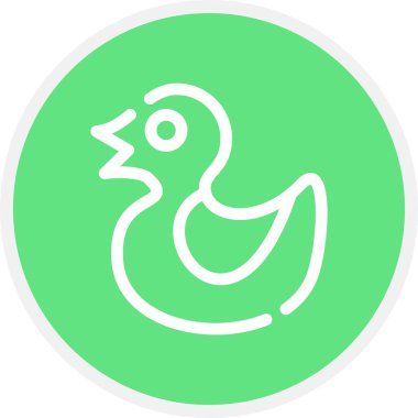 Kauçuk Ördek Çizgisi Çemberi Basit Simge, Vektör Resimleri