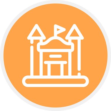 Şişirilebilir Kale Çizgisi Çemberi Basit Simge, Vektör Resimleri