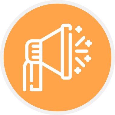 Yansıtıcı Satır Çemberi Basit Simge, Vektör İllüstrasyonu