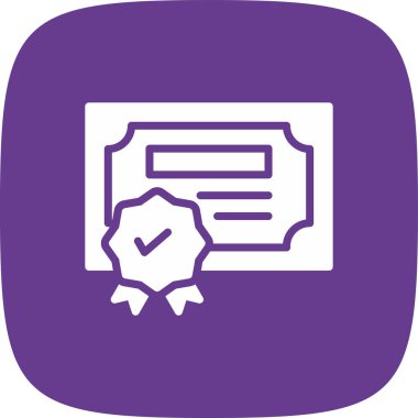 Sertifika Basit Simge, Vektör İllüstrasyonu