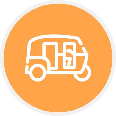 Rickshaw Hat Çemberi Basit Simge, Vektör Resimleri