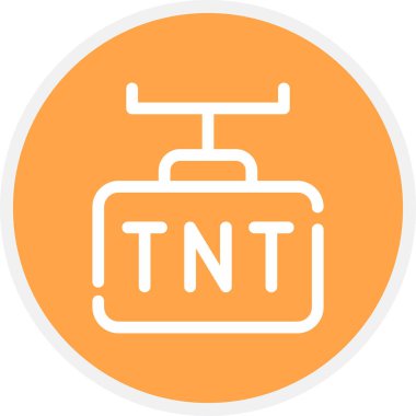 Tnt Satır Çemberi Basit Simge, Vektör İllüstrasyonu