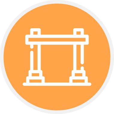 Jimnastik Hattı Çemberi Basit Simge, Vektör İllüstrasyonu