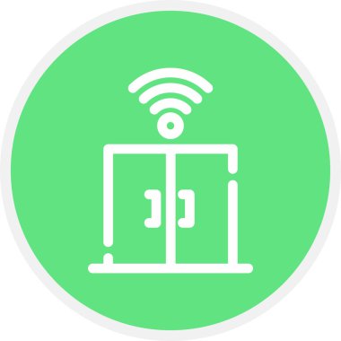 Elektrik Kapı Çizgisi Çemberi Basit Simge, Vektör Resimleri