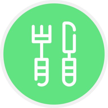 Bıçak Hattı Çemberi Basit Simge, Vektör İllüstrasyonu