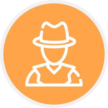 Dedektif Satır Çemberi Basit Simge, Vektör İllüstrasyonu