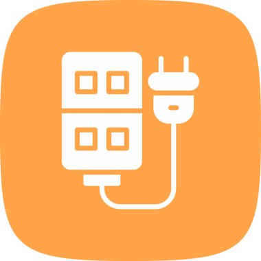 Güç Şeridi Basit Simgesi, Vektör İllüstrasyonu