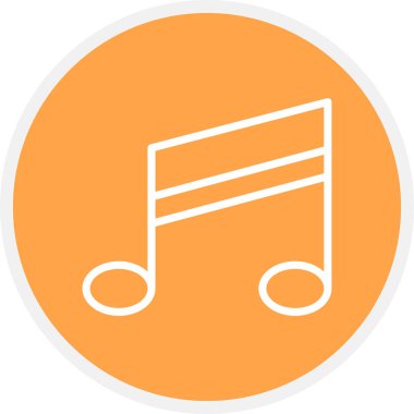 Müzik Satırı Çemberi Basit Simge, Vektör İllüstrasyonu