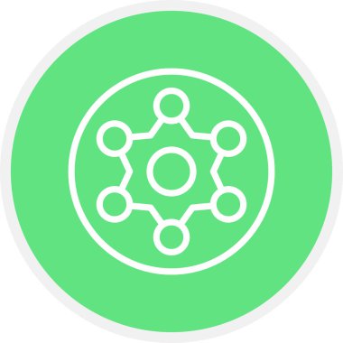 Şerif Satır Çemberi Basit Simge, Vektör İllüstrasyonu