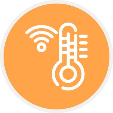 Termostat Çizgisi Çemberi Basit Simge, Vektör Resimleri