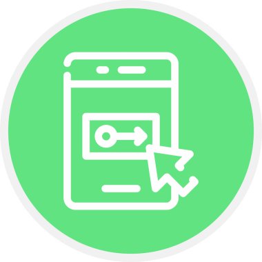 İniş Sayfası Çemberi Basit Simge, Vektör İllüstrasyonu