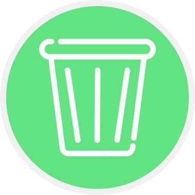 Çöp Satırı Çemberi Basit Simge, Vektör İllüstrasyonu