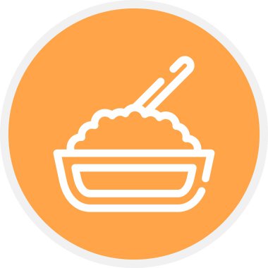 Pirinç Çizgisi Çemberi Basit Simge, Vektör İllüstrasyonu