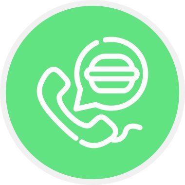 Telefon Hattı Çemberi Basit Simge, Vektör Resimleri