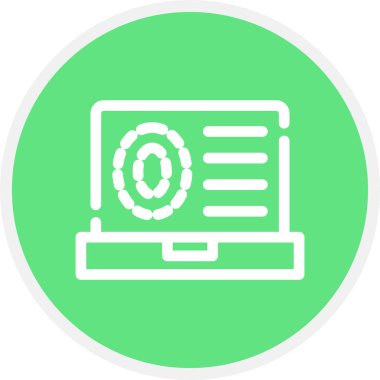 Biyometrik Satır Çemberi Basit Simge, Vektör Resimleri