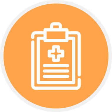 Sağlık Raporu Çizgisi Çemberi Basit Simge, Vektör İllüstrasyonu