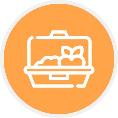 Beslenme Kutusu Satırı Çemberi Basit Simge, Vektör Resimleri