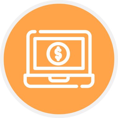 Çevrimiçi Ödeme Satırı Çemberi Basit Simge, Vektör Resimleri