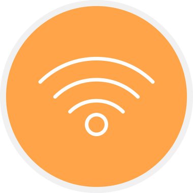 Wifi Satır Çemberi Basit Simge, Vektör İllüstrasyonu