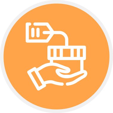 Ticaret Satırı Çemberi Basit Simge, Vektör İllüstrasyonu