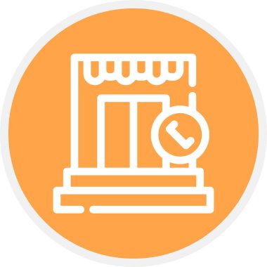 Telefon Booth Hattı Çemberi Basit Simge, Vektör İllüstrasyonu