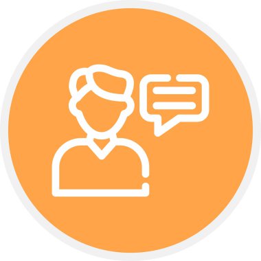 Tartışma Satırı Çemberi Basit Simge, Vektör İllüstrasyonu