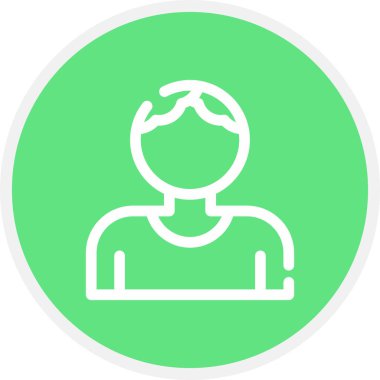 Yaşlı Adam Satır Çemberi Basit Simge, Vektör İllüstrasyonu