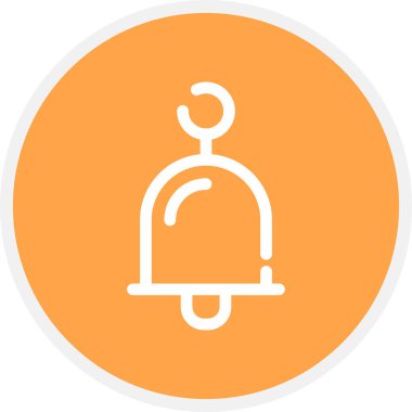 Çan Çizgisi Çemberi Basit Simge, Vektör İllüstrasyonu