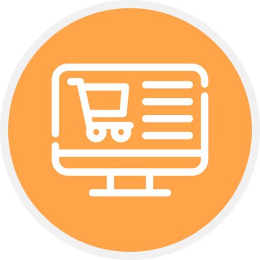 Ticaret Hattı Çemberi Basit Simge, Vektör İllüstrasyonu