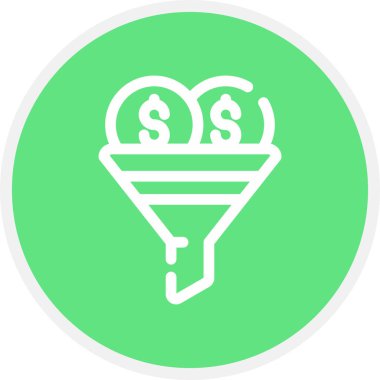 Satışlar Huni Hattı Çemberi Basit Simge, Vektör Resimleri