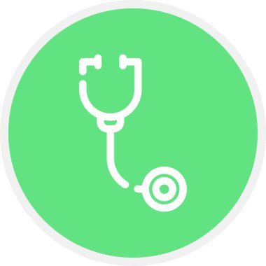 Stetoskop Çizgisi Çemberi Basit Simge, Vektör Resimleri