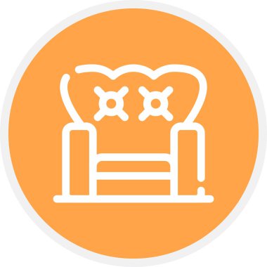 Kol Koltuğu Çizgisi Çemberi Basit Simge, Vektör İllüstrasyonu