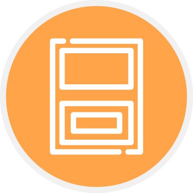 Kapı Satırı Çemberi Basit Simge, Vektör İllüstrasyonu