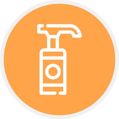 Losyon Çizgisi Çemberi Basit Simge, Vektör İllüstrasyonu