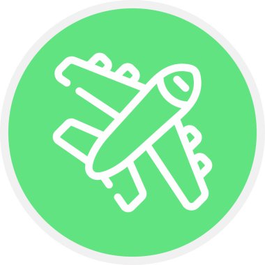 Düzlem Çizgisi Çemberi Basit Simge, Vektör İllüstrasyonu