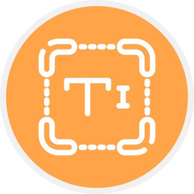 Metin Satırı Çemberi Basit Simge, Vektör İllüstrasyonu