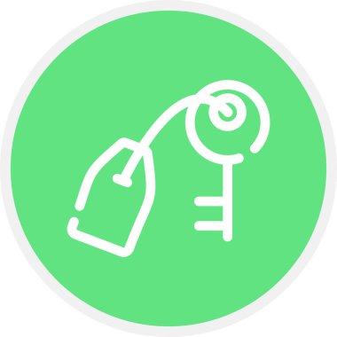 Otel Anahtar Satırı Çemberi Basit Simge, Vektör İllüstrasyonu