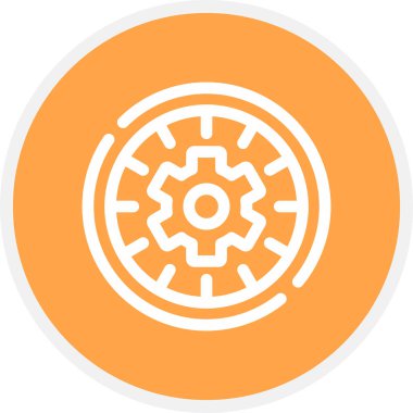 Zaman Yönetimi Satırı Çemberi Basit Simge, Vektör Resimleri