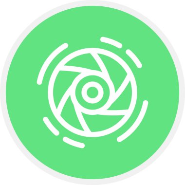 Diyafram Çizgisi Çemberi Basit Simge, Vektör Resimleri