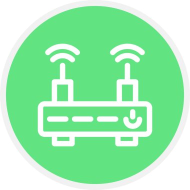 Wifi Yönlendirici Hattı Çemberi Basit Simge, Vektör Resimleri